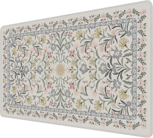 Vista 26 de iCasso Alfombrilla de mouse estética pequeña con diseño floral, mini alfombrilla de mouse portátil rosa, antideslizante y cómoda, de tela para mouse