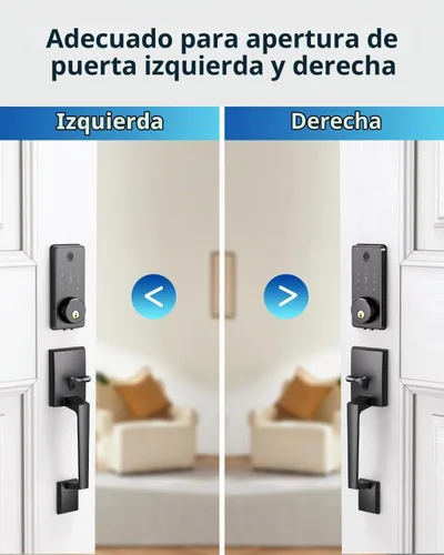 Vista 7 de Juego de cerradura inteligente de puerta de huellas dactilares con control de aplicación: entrada sin llave, bloqueo automático, teclado electrónico