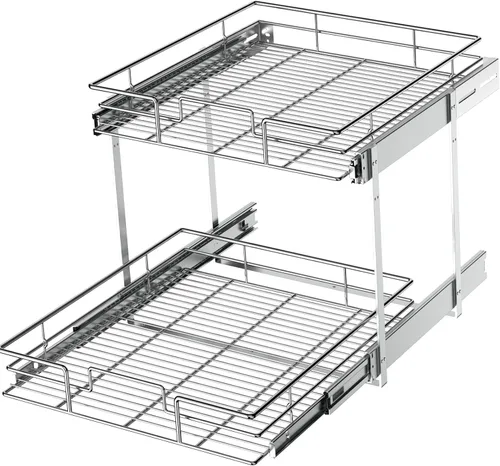 Vista 12 de LOVMOR Organizador de gabinete extraíble de 5.5 pulgadas de ancho x 21.5 pulgadas de profundidad, estantes extraíbles para armario de cocina
