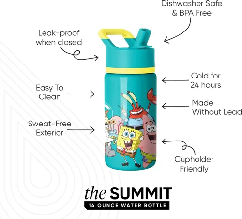 Vista 12 de Simple Modern DC Comics Batman - Botella de agua para niños con tapa con pajilla, vaso aislado de acero inoxidable de 14 onzas para niños, vaso a