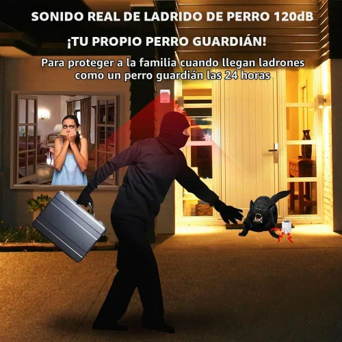 Vista 5 de Alarma de ladridos para perros, detector de movimiento, sensor de movimiento de ladridos al aire libre, rango de 1000 pies, alarma para perros