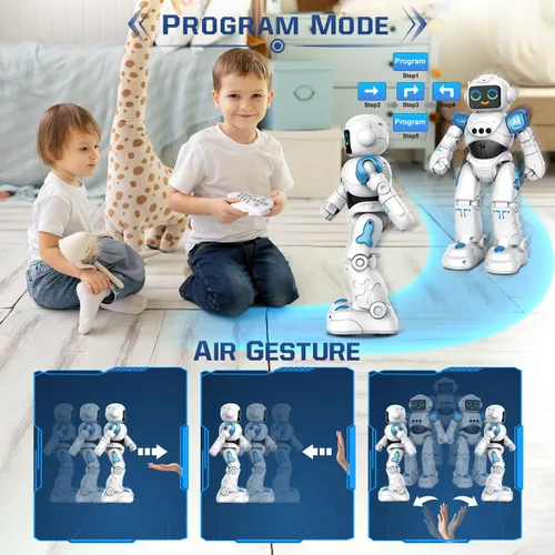 Vista 3 de VATOS Juguetes Robot para Niños – Robot Inteligente Parlante de Control Remoto por Voz, Sensor de Gestos Programable Juguetes Robot Emo para Niños