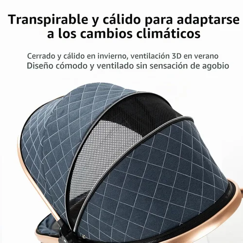 Vista 5 de Cochecito de bebé 2 en 1 con modo moisés, cochecito reversible, plegable con un solo clic, cochecito de viaje para recién nacido, cochecito