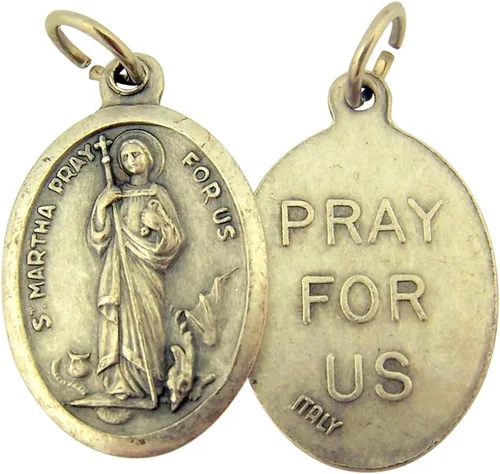 Vista 13 de Catholic Patron Saint Medals Base en tono plateado, 1 pulgada, juego de 2