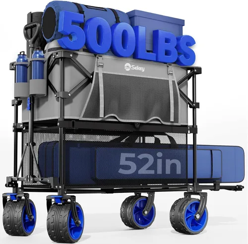 Vista 9 de Sekey - Carro de dos pisos de 400 L, capacidad de 500 libras, extensor