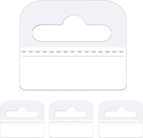 Vista 10 de Blulu 1500 Piezas Etiquetas Colgantes Transparentes con Ranura Agujero Pestañas Colgantes Autoadhesivas Etiquetas Colgantes Transparentes Plásticas