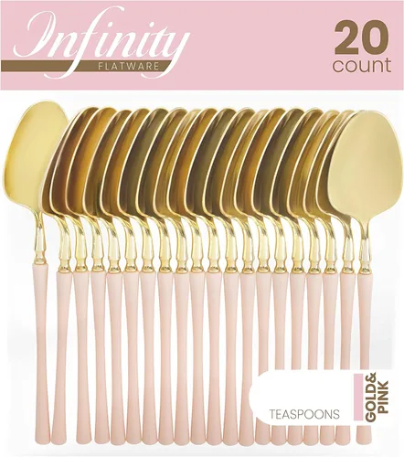 Vista 17 de PlasticPro 20 unidades de tenedores de cena de plástico dorado de calidad premium resistentes desechables elegantes cubiertos de cena para fiesta