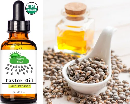 Vista 3 de Nature aceite de ricino orgánico 1 onza - Certificado por USDA, 100% puro, prensado en frío, sin hexano - El mejor aceite para pestañas, cabello