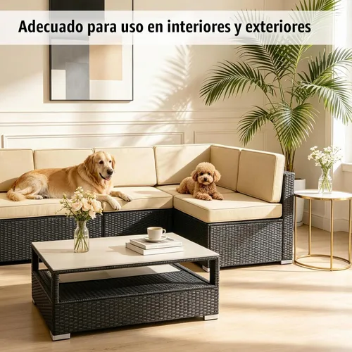 Vista 4 de 14 Piezas Fundas de Cojines para Patio Reemplazo Fundas de Cojines para Sofá de Exterior A Prueba de Salpicaduras Juego de Fundas para Sofá con Beige