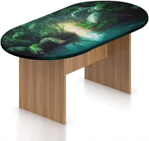 Vista 11 de Mantel ovalado ajustable, decoración de medusas, borde elástico, de poliéster, con forma de medusa, estilo bohemio, con estampado de playa, se