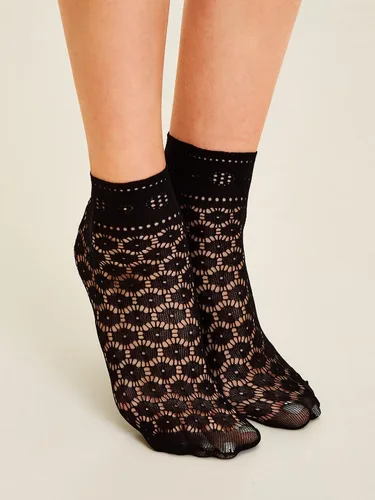 Vista 5 de Verdusa Calcetines transparentes de malla transparente al tobillo para mujer