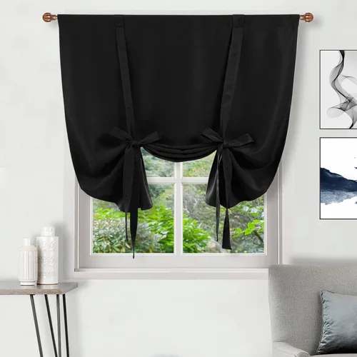 Vista 56 de DWCN Cortinas Opacas - Persiana Enrollable con Lazos para Ventana, Aislamiento Térmico, Oscurecimiento de Habitación, Cortinas con Bolsillo