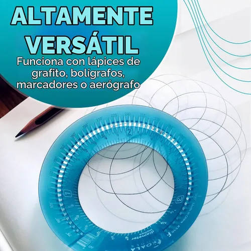 Vista 7 de Koala Tools - Mini regla de anillo para plantillas y superficies de círculos, regla circular con diámetro ajustable de 1 a 3.5 pulgadas, herramienta