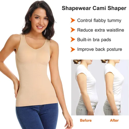 Vista 3 de JOYSHAPER Sujetador acolchado para mujer, con control de abdomen, sin costuras, de compresión, moldeador de cuerpo