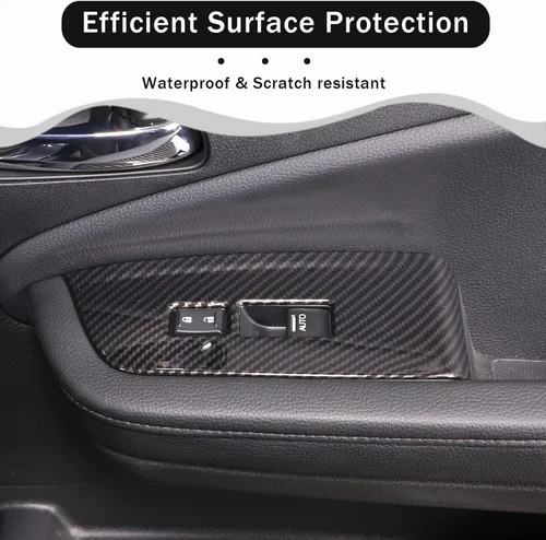 Vista 3 de 4 piezas Panel de Interruptor de Elevación de Ventana Marco Cubierta Moldura para Honda Pilot 2016-2022/Passport 2019-2023, Material ABS Accesorios