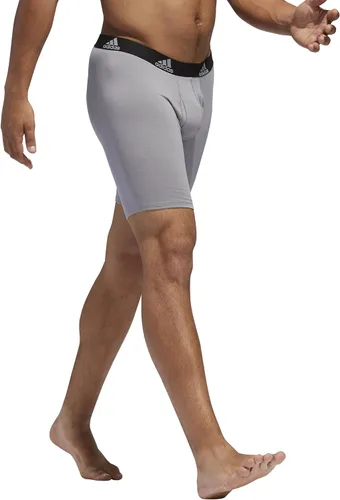 Vista 4 de adidas Calzoncillos tipo bóxer largos de algodón elástico para hombre paquete de 3