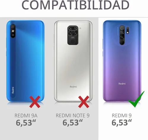 Vista 6 de kwmobile Funda compatible con Xiaomi Redmi 9 - Funda protectora delgada para teléfono TPU - Acabado mate suave - Negro mate