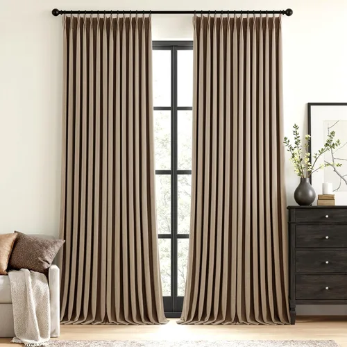Vista 30 de MIULEE - Cortinas de lino beige con pliegues a presión 100% opacas para dormitorio, cortinas de ventana con memoria y bloqueo de luz para oscurecer