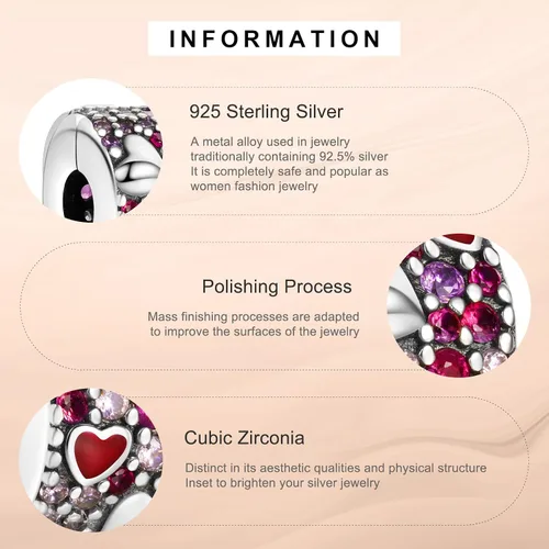 Vista 5 de Annmors Tapones de clip para pulseras de plata de ley 925 con cadena de seguridad para mujeres