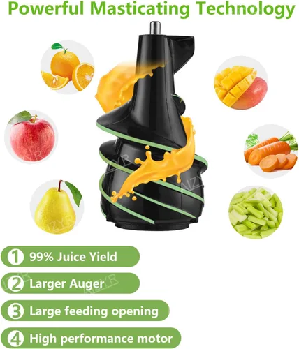 Vista 3 de AIZYR Juicer Machine Potente Juicer, 500W Máquina centrífuga Juicer Máquina 99% Jugo Pureza Jugo Jugo Tanto Fruta como Vegetal, Rojo