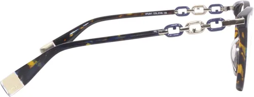 Vista 3 de Furla VFU541 01H6 - Marco de gafas para mujer, color azultortuga, borde completo, ovalado, 2.165 in