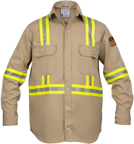 Vista 16 de Camisa Hi Vis de alta visibilidad FR resistente al fuego - 88% C/12% N - 7oz Azul marino