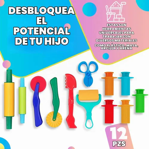Vista 2 de DIMROM Herramientas para arcilla y plastilina Juego de 12 piezas - A partir de 3 años (12 piezas)