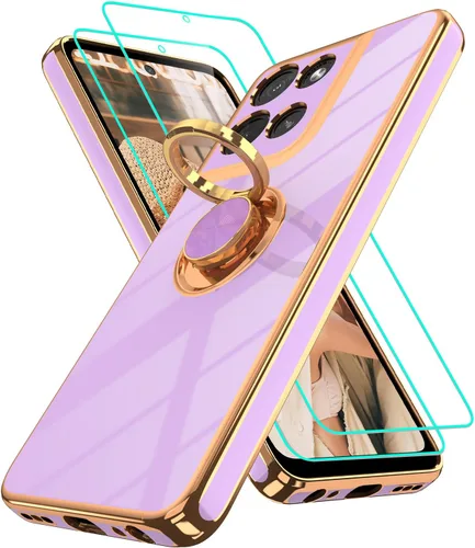 Vista 167 de Funda para Motorola Moto G 5G 2024: Funda Moto G Play 5G 2024 con 2 piezas de protectores de pantalla, soporte de anillo de rotación de 360°
