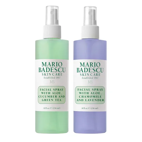 Vista 12 de Mario Badescu Spray facial Duo – Incluye aloe, manzanilla y lavanda PLUS aloe, pepino y tóner de té verde para cara, cuello o cabello – Bruma facial