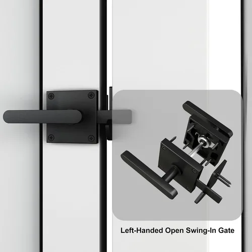 Vista 4 de Sdstone Cerradura de puerta de doble lado, hardware de puerta de gran resistencia para valla de madera, hardware de puerta para puertas exteriores