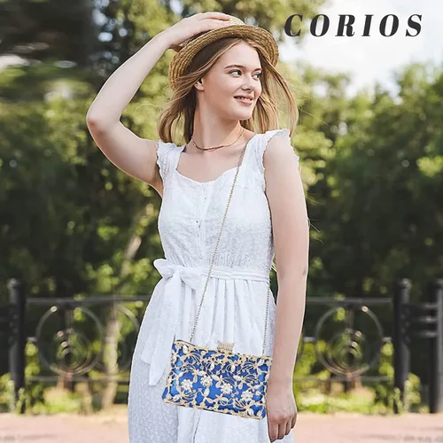 Vista 2 de CORIOS Bolso de noche con diamantes de imitación para mujer, bolso de mano de cristal brillante con purpurina y lentejuelas