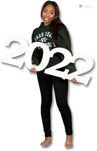 Vista 3 de Accesorio de fotos de madera sin pintar de 36 pulgadas 2026 Cartel de graduación de gran tamaño Gran clase de 2026 accesorio de imagen
