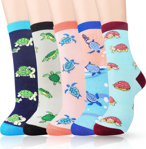 Vista 17 de Belloxis 5 pares de bonitos y divertidos calcetines de animales para mujeres y niñas, cómodos calcetines de algodón para uso diario, grandes ideas