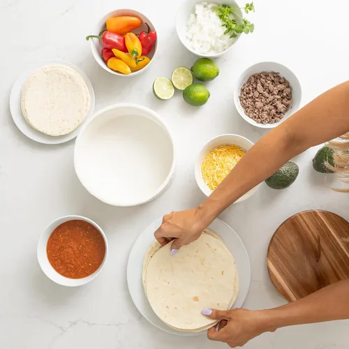 Vista 9 de Auténtico calentador de tortillas de madera y cerámica, soporte para tortillas con tapa, calentador de pan, soporte para panqueques, caja Roti, 8.5