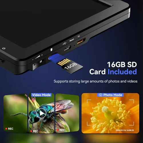 Vista 4 de TOMLOV Microscopio Digital DM9 Max: 20MP 10.1" 1500X HD IPS HDMI Microscopio Lupa de Monedas para Monedas con Errores con Pantalla, Microscopios