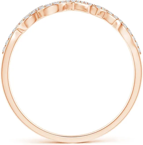 Vista 3 de Juego de puntas de diamante creado en laboratorio Cursivo LOVE Script Anillo en oro macizo de 14 k plata (color H, claridad SI2)