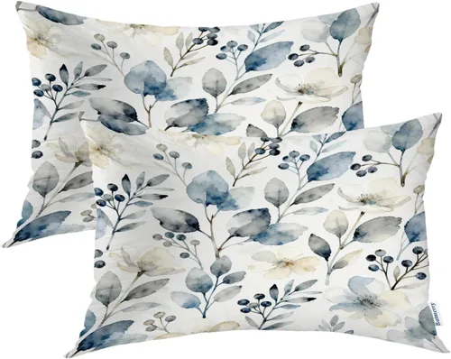 Vista 93 de Batmerry Fundas de almohada decorativas con estampado digital de hojas verdes y gatos negros con estampado digital para sofá, cama, cremallera