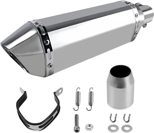Vista 11 de Silenciador de escape de fibra de carbono de 1.5 – 2 pulgadas con DB Killer extraíble para motocicletas de calle/deporte y scooters con tubos