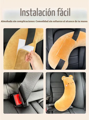 Vista 6 de Cinturón de seguridad para automóvil, almohada para relleno de calcetines, lindo juguete de conejo, cinturón de seguridad, almohadilla de hombro