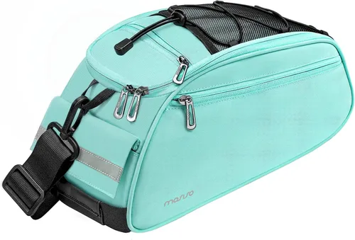 Vista 16 de MOSISO Bolsa de maletero para bicicleta, bolsa impermeable para asiento trasero de bicicleta, bolsa de almacenamiento para el sillín, bolsa