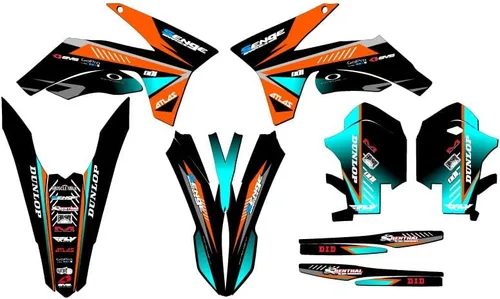 Vista 8 de 2011-2012 SX Surge Black Senge Graphics Base Kit Compatible with KTM