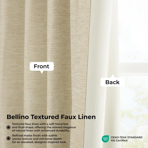 Vista 4 de HPD Half Price Drapes Bellino - Cortinas de oscurecimiento de habitación de 63 pulgadas de largo, para dormitorio y sala de estar (1 panel), 50