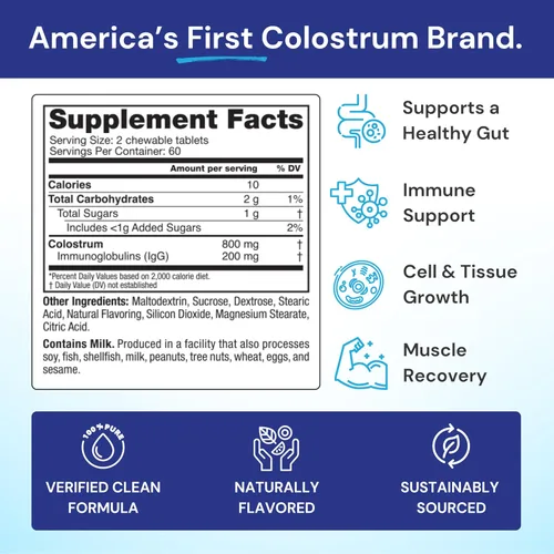 Vista 2 de Symbiotics Masticables de calostro Plus