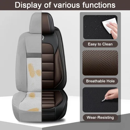 Vista 4 de Funda de cuero de 2 asientos para Mazda CX-3 CX-30 CX-5 CX-50 MX-30, antideslizante, impermeable, resistente al desgaste, funda universal