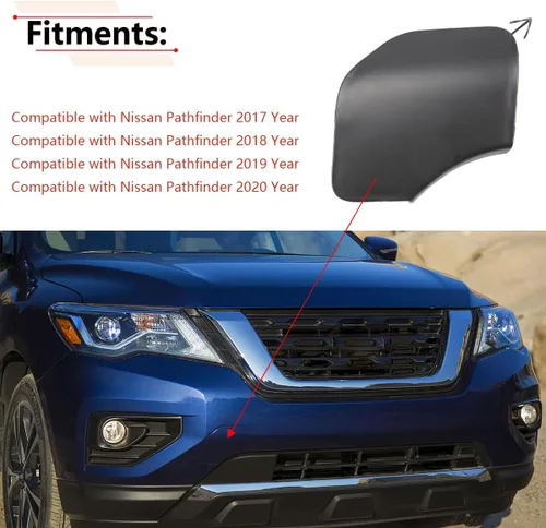 Vista 2 de RLB-HILON - Cubierta delantera para ojo de remolque compatible con Nissan Pathfinder for 2017 2018 2019 2020 Year, for Front Bumper Bracket Cover