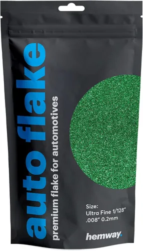 Vista 23 de Hemway Purpurina metálica automotriz MICROFINE 1/256" .004" 0.1mm 100 micras, aditivo de pintura en escamas metálicas 100 g para uso con pintura