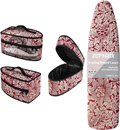 Vista 15 de Juego de funda para tabla de planchar 2 en 1 con correas de nailon y funda de hierro, funda protectora resistente a las manchas de 15 x 48 pulgadas