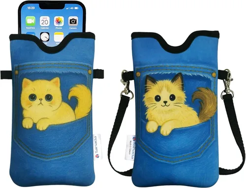 Vista 61 de Tainada Funda Estuche Bolsa de Neopreno para Teléfono para Hombres y Mujeres con Correa Cruzada/Cordón para el Cuello para iPhone 17/16/15 Pro Max