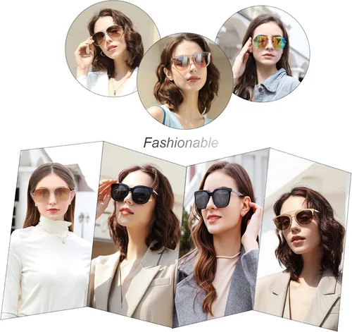 Vista 6 de KKP oversized polarized classic aviator sunglasses for women and men retro square classic trend sunglasses UV400