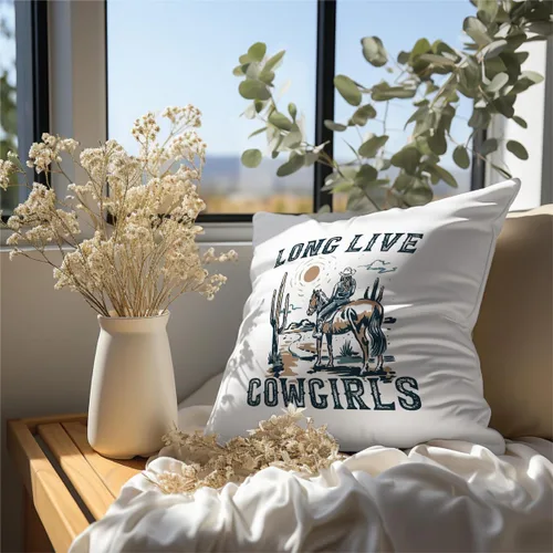 Vista 3 de HONLUNG Long Live - Fundas de almohada de vaqueras retro occidentales, fundas de almohada decorativas de 18 x 18 pulgadas para el hogar, dormitorio